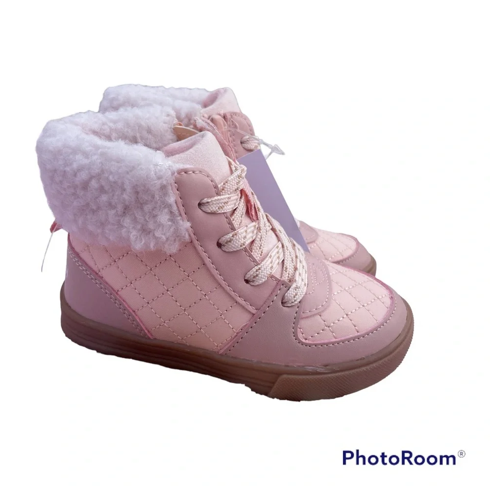 OshKosh Pink High Top Sneaker Toddler Girl Size 7 NWT